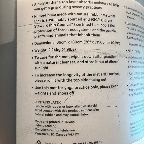 Lululemon Yoga Mat - Picture 3 of 4